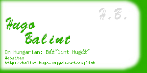 hugo balint business card